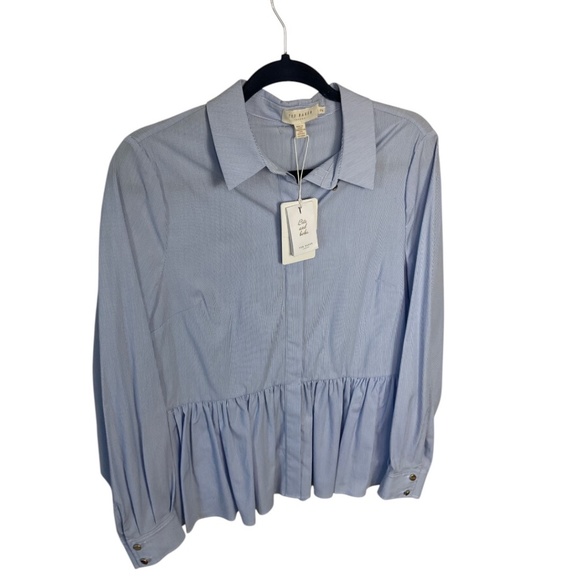 Ted Baker London Striped Peplum Top NWT - Picture 4 of 9